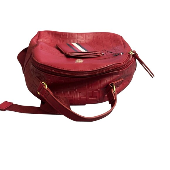 NEW Tommy Hilfiger Mini Backpack Red Logo Monogram With Card Holder NWT - Picture 5 of 9